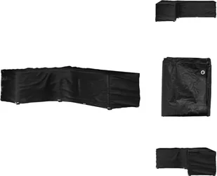 vidaXL Pokrowiec na meble ogrodowe w kształcie litery L 18 oczek 220x285x80 cm - Pokrowce ochronne na meble ogrodowe - Pokrowce na meble ogrodowe - miniaturka - grafika 1