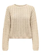 Swetry damskie - ONLY Sweter w kolorze beżowym - miniaturka - grafika 1