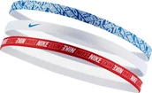 Ozdoby do włosów - Nike Opaski na włosy Nike Printed Headbands 3 szt. niebieska, biała, czerwona N0002560495OS - miniaturka - grafika 1
