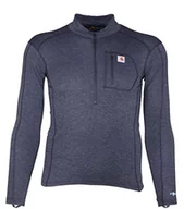 Koszulki męskie - Carhartt Męski top podstawowy Force ciężki poliester wełna ćwierć-zamek warstwowy top, Navy Heather, XXL - miniaturka - grafika 1