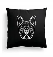 Poduszki dekoracyjne - Foto Poduszka Czarna PIES BULDOG FRANCUSKI +IMIĘ - miniaturka - grafika 1