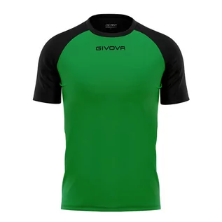 Koszulki sportowe męskie - Koszulka piłkarska dla dorosłych Givova Capo MC zielono-czarna - grafika 1