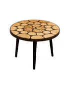 Ławy i stoliki kawowe - Stół Z Plastra Drewna Żywica Epoksydowa 58 cm x 58 cm x 3 Cm | Pdos_071707_Z05 / Wood & Resin - miniaturka - grafika 1