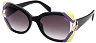 Okulary przeciwsłoneczne - Emilio Pucci Unisex EP0160 okulary przeciwsłoneczne, czarny/szary cieniowany, 57, Black/Grey Shaded, 57 - miniaturka - grafika 1