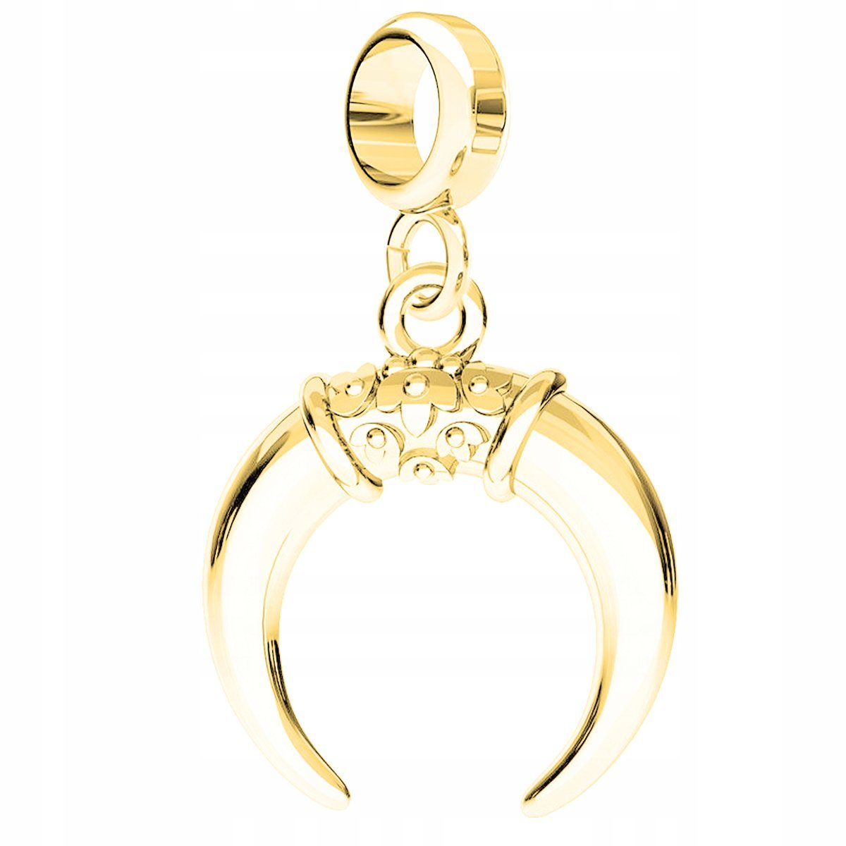 Charms Złoty z Księżycem Półksiężycem Moon Księżyc Półksiężyc SREBRO 925