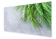 Dekoracje domu - Panel kuchenny HOMEPRINT Liście na szarym tle 100x50 cm - miniaturka - grafika 1