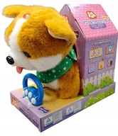 Zabawki interaktywne dla dzieci - ELEFUN SWEET FURRY PET Interaktywny pluszowy zwierzak na smyczy PIESEK - miniaturka - grafika 1