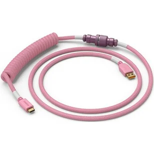 Glorious Kabel spiralny Prism Pink, kabel spiralny USB-C na USB-A - 1,37 m, różowy - Kable USB - miniaturka - grafika 1