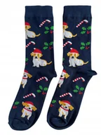 Skarpetki męskie - Skarpety świąteczne męskie w psy 43-46 skarpety świąteczne w psy granatowe - miniaturka - grafika 1