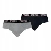 Majtki męskie - Puma Majtki Męskie Slipy Brief 2P Czarne/Szare R.L - miniaturka - grafika 1