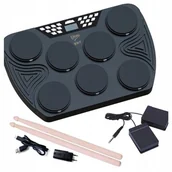 Instrumenty muzyczne dla dzieci - Przenośna perkusja elektroniczna V-tone ED7 zestaw 7 padów pedały pałeczki - miniaturka - grafika 1
