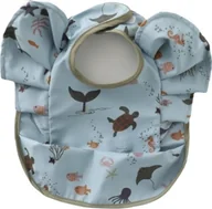 Śliniaki i fartuszki - Śliniaczek dla Niemowlaka z Kieszonką i Falbankami MORSKIE ZWIERZĘTA - miniaturka - grafika 1