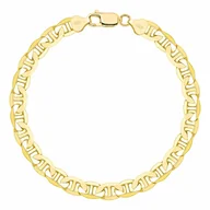Bransolety męskie - OPRAVA POZŁACANA SREBRNA BRANSOLETKA GUCCI 925 585 - 6,5MM 19cm MASYWNA MĘSKA - miniaturka - grafika 1