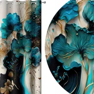 Zasłony - ZASŁONY GOTOWE NA PRZELOTKACH 140x250 PRZELOTKI KWIATY 136 SKRÓCENIE W CENIE - miniaturka - grafika 1