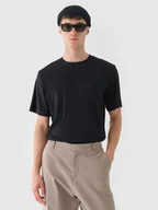Koszulki męskie - Męski t-shirt basic Outhorn OTHWAW24TTSHM2368 - czarny - miniaturka - grafika 1