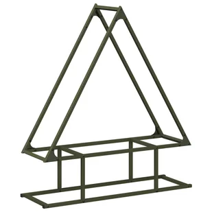 vidaXL Stojak na drewno opałowe, oliwkowo-zielony, 80x25x90 cm - Wózki magazynowe - miniaturka - grafika 1