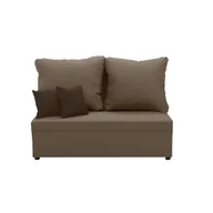 Sofy i kanapy - Sofa kanapa 2 os z funkcją spania TOM jasny brąz / ciemny brąz - miniaturka - grafika 1