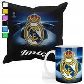 Gadżety dla niej i dla niego - ZESTAW KUBEK + POSZEWKA Z NADRUKIEM-DLA FANA KLUBY REAL MADRYT +IMIĘ - miniaturka - grafika 1