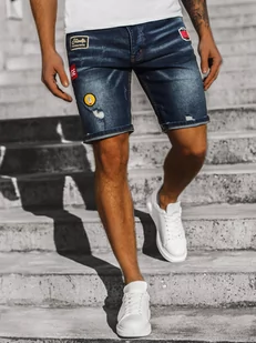 SPODENKI JEANSOWE MĘSKIE NIEBIESKIE OZONEE G/1070 - Ozonee - Spodenki męskie - miniaturka - grafika 1