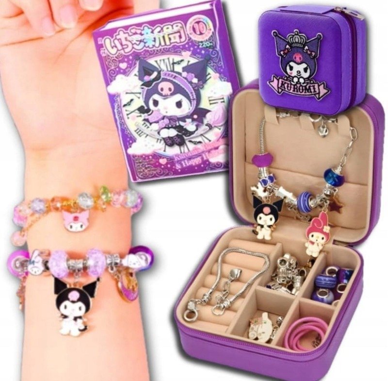 Kreatywny Zestaw Biżuterii DIY – Bransoletki w Stylu Kuromi i Hello Kitty