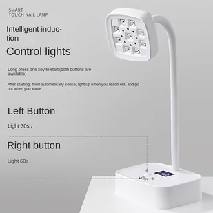 TEMU Lampa LED – przenośna, akumulatorowa lampa LED, aktywowana przyciskiem, 30-sekundowe utwardzanie dla szybszych aplikacji żelu do paznokci. - Pozostałe urządzenia kosmetyczne - miniaturka - grafika 1