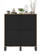 Komody - Komoda Industrialna komoda Loft czarny Mat 113 cm - miniaturka - grafika 1