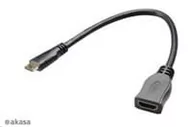 Adaptery i przejściówki - Akasa Adapter AV miniHDMI na HDMI Czarny AK-CBHD10-25BK - miniaturka - grafika 1