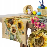 Obrusy i serwetki - BIEŻNIK OBRUS WIOSENNY GŁADKI MATOWY 40X220 CM NA STÓŁ SŁONECZNIKI WZÓR 386 - miniaturka - grafika 1
