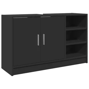 vidaXL Szafka pod umywalkę, czarna, 90x29x55 cm - Szafki łazienkowe - miniaturka - grafika 1