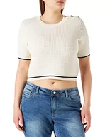 Koszulki i topy damskie - PINKO T-shirt damski, ZZZ1 biały/czarny, L - miniaturka - grafika 1