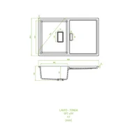 Zlewozmywaki - Laveo Tonga Zlewozmywak granitowy jednokomorowy 50x80 cm beż SPT_411Y - miniaturka - grafika 1