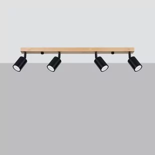 Verdo lampa sufitowa (spot) 4xGU10 czarny/jasne drewno SL.1294 - Lampy sufitowe - miniaturka - grafika 1