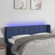 Inne meble do sypialni - vidaXL Zagłówek do łóżka z LED, niebieski, 147x16x78/88 cm, tkanina - miniaturka - grafika 1