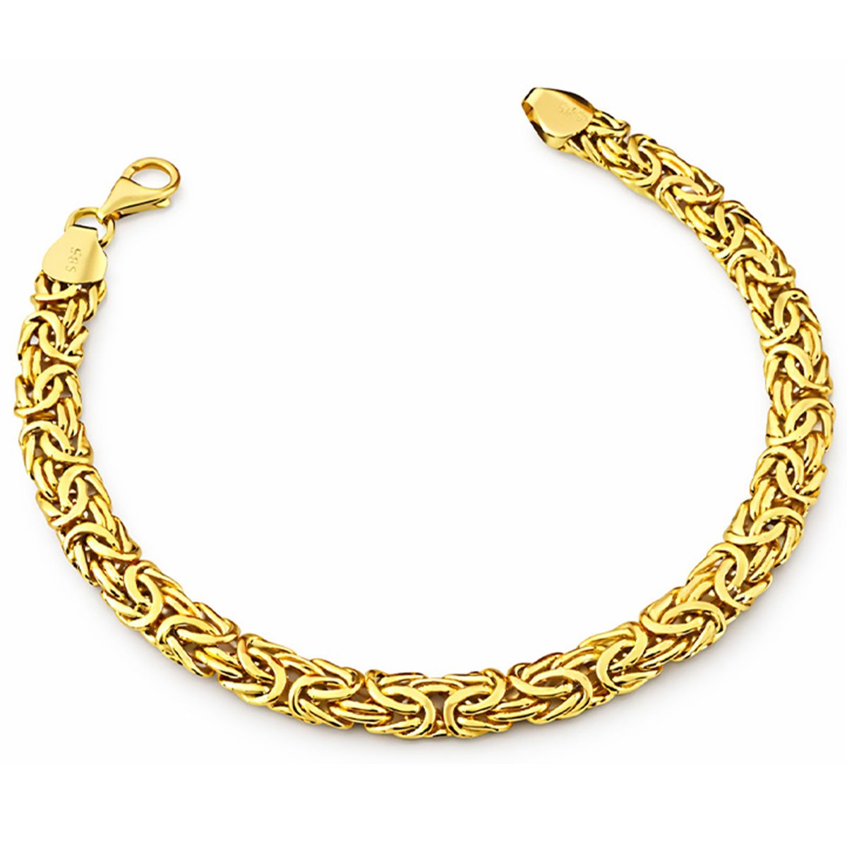 Złota bransoletka 585 szeroka bransoletka splot królewski 10.72g