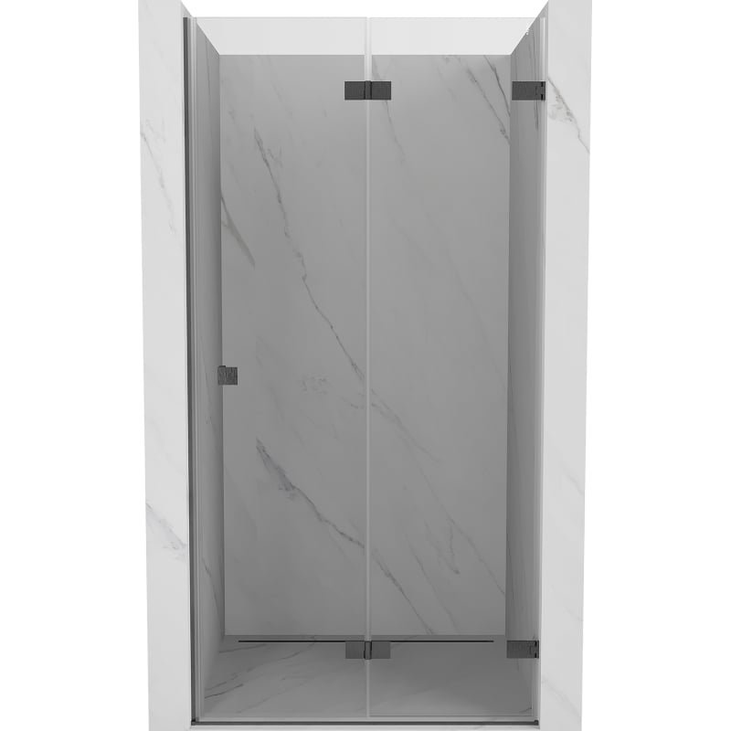Mexen Lunar-F drzwi prysznicowe składane prawe 100 cm, transparent, gun gray szczotkowany - 836-100-000-66-00-P