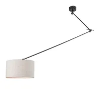 Lampy sufitowe - QAZQA Lampa wisząca regulowana czarna klosz jasnoszary 35cm - Blitz I - miniaturka - grafika 1