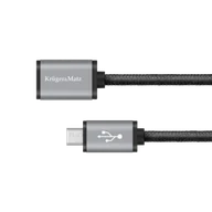 Kable USB - Kabel USB - micro USB gniazdo-wtyk 1.0m KrugerMatz - miniaturka - grafika 1