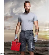 Spodnie sportowe męskie - SUMMER ARDON - modne szorty, dopracowana sylwetka, odblaskowe elementy - ciemno-szara H6128 60 - miniaturka - grafika 1