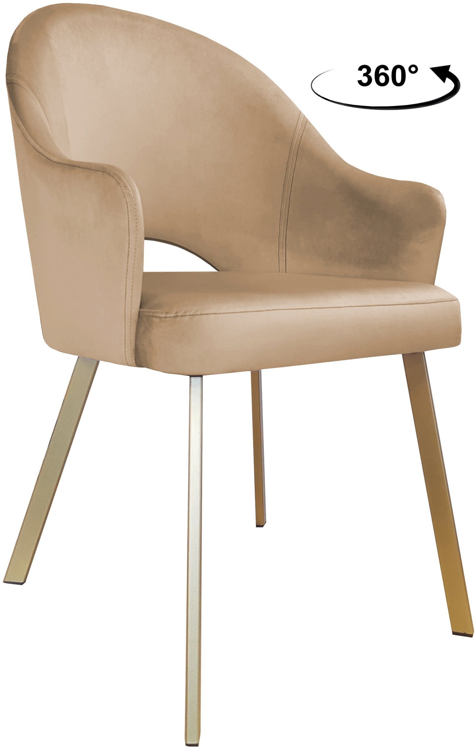 Krzesło obrotowe Velvet podstawa Profil złota MG06