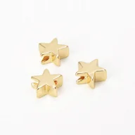 Dekoratorstwo - Koraliki gwiazdki modułowe 3 szt pozłacane 14K - miniaturka - grafika 1