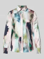 Koszule damskie - Bluzka koszulowa o kroju regular fit z satyny z krytą listwą guzikową - miniaturka - grafika 1