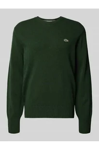 Sweter z dzianiny o kroju regular fit z czystej wełny - Lacoste - Swetry męskie - miniaturka - grafika 1