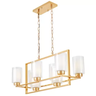 NOWOCZESNA LAMPA WISZĄCA ZŁOTA LINO W8 - Lampy sufitowe - miniaturka - grafika 1