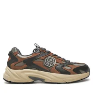Sneakersy męskie - Sneakersy Boss 50529534 Brązowy - miniaturka - grafika 1