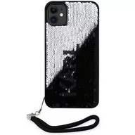 Etui i futerały do telefonów - Karl Lagerfeld Sequins Reversible na Apple iPhone 11 KLHCN61PSQRKS Czarny/Srebrny - miniaturka - grafika 1