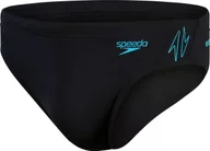 Kąpielówki męskie - Speedo Męskie kąpielówki Speedo HYPERBOOM SPL 7CM BRF AM black/bolt rozmiar 32 - miniaturka - grafika 1