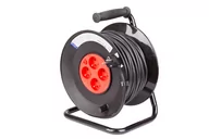 Przedłużacze i rozgałęźniki - Düwi Przedłużacz bębnowy 4 x 2P+Z czarny 40 m - miniaturka - grafika 1