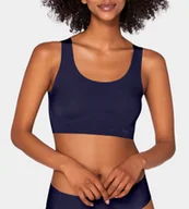 Koszulki i topy damskie - Sloggi biustonosz top ZERO FEEL granatowy bez fiszbin wygodny rozmiar XS - miniaturka - grafika 1