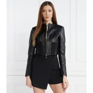 Kurtki damskie - Pinko Skórzana kurtka | Cropped Fit - miniaturka - grafika 1