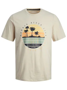 Jack & Jones Koszulka w kolorze beżowym - Koszulki męskie - miniaturka - grafika 1